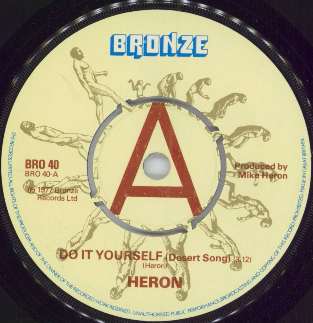 Heron Do It Yourself (Desert Song) UK 7" vinyl single (7 inch record / 45) BRO40