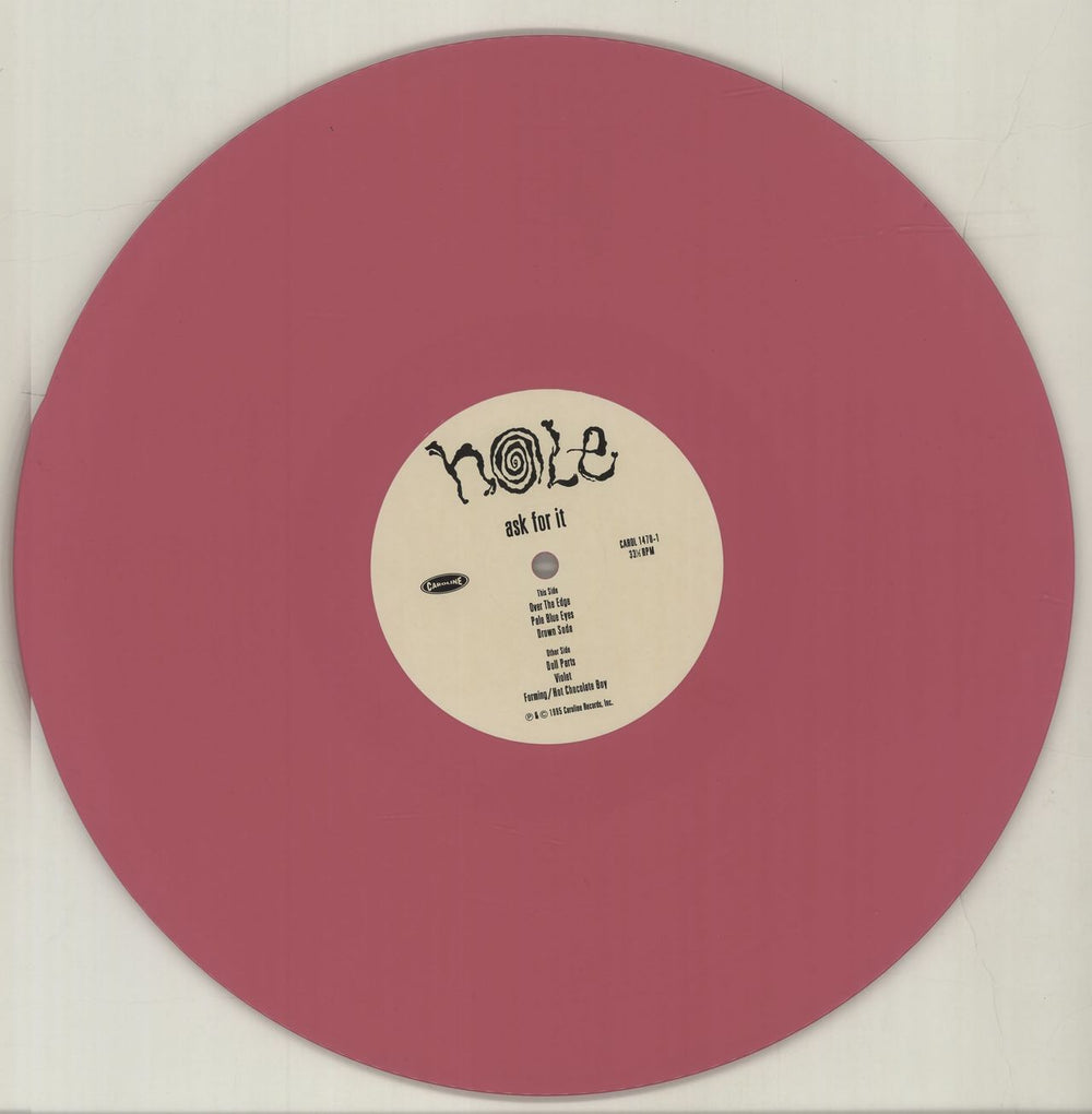 Hole Ask For It - Pink Vinyl US 12" vinyl single (12 inch record / Maxi-single) CAROL1470-1