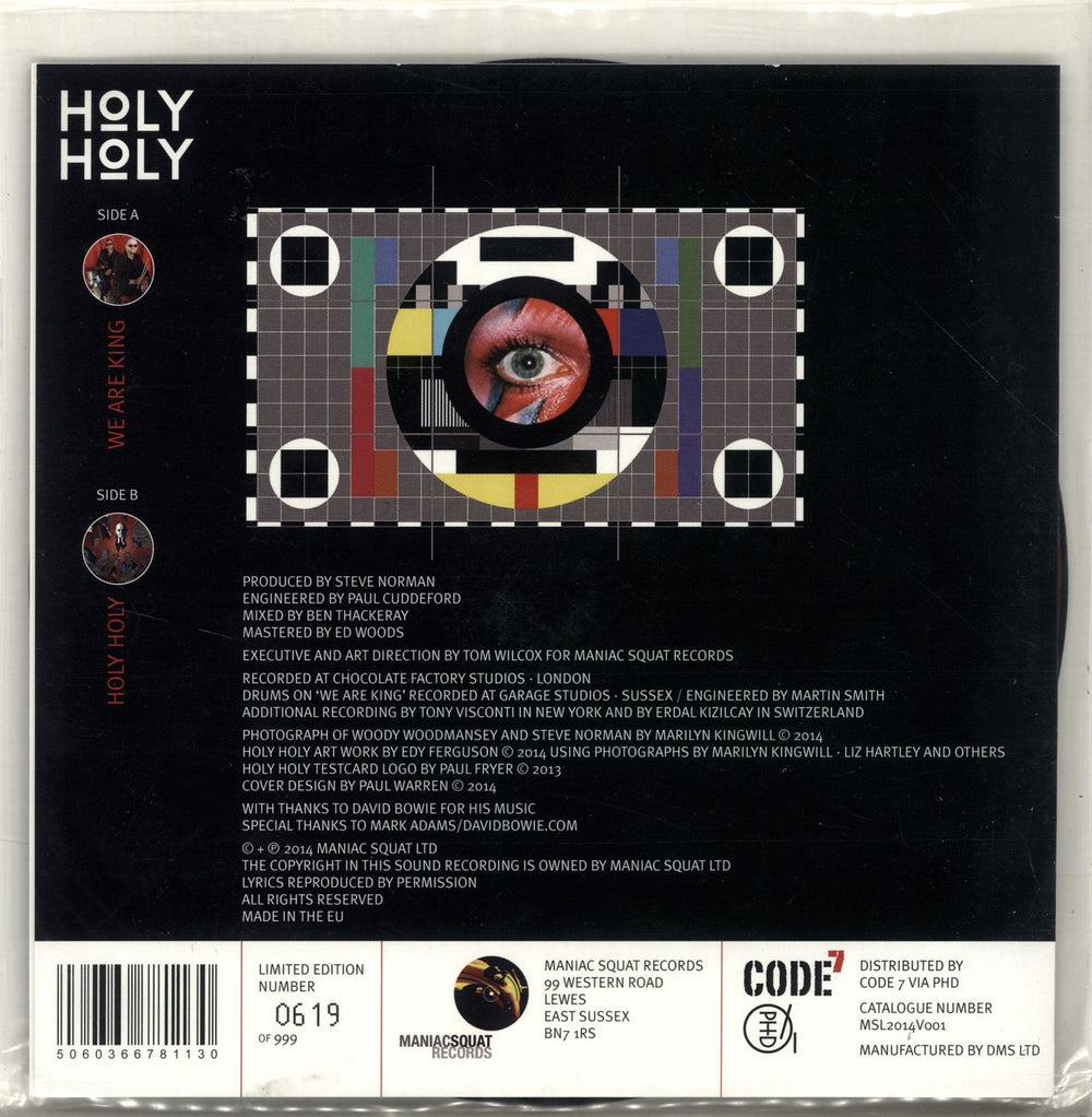 Holy Holy We Are King UK 7" vinyl picture disc (7 inch picture disc single) QPL7PWE689478