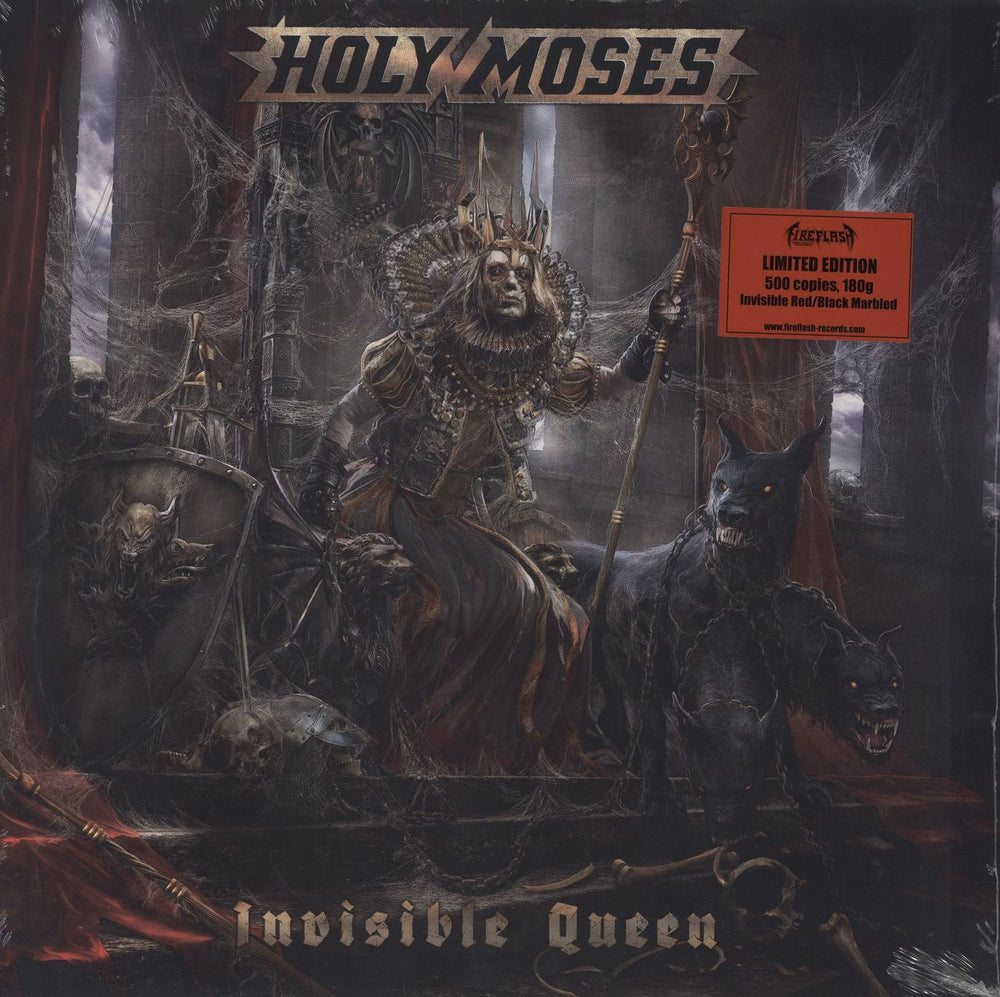 Holy Moses Invisible Queen - Red & Black Marbled - Sealed German vinyl LP album (LP record) FF004V