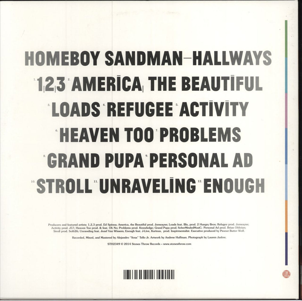 Homeboy Sandman Hallways US 2-LP vinyl record set (Double LP Album) 659457234911