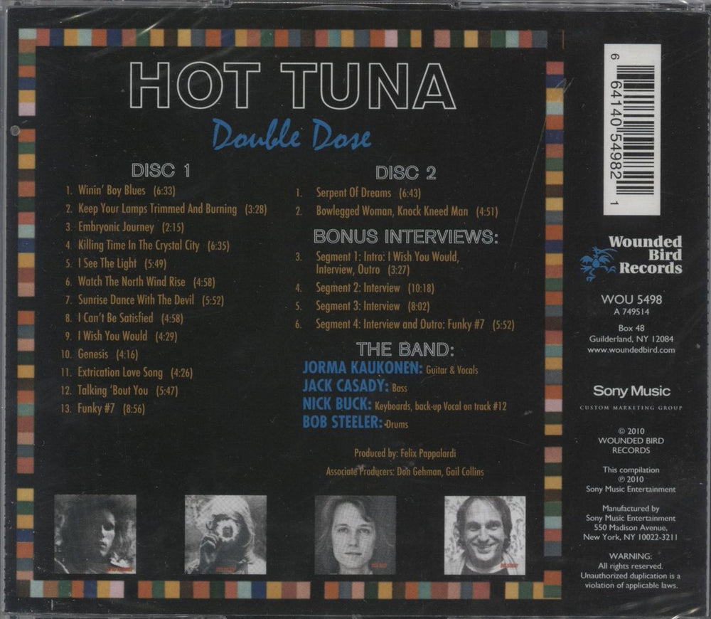 Hot Tuna Double Dose - Sealed UK 2 CD album set (Double CD) 074644749427