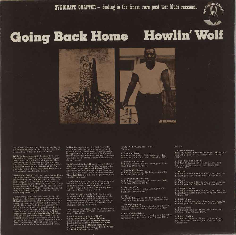 Howlin' Wolf Going Back Home UK vinyl LP album (LP record)