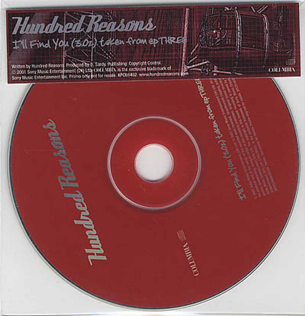 Hundred Reasons I'll Find You UK Promo CD single (CD5 / 5") XPCD1402