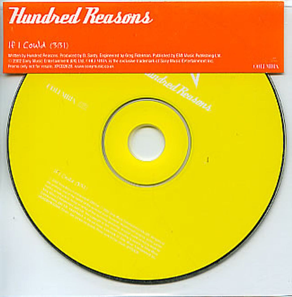 Hundred Reasons If I Could UK Promo CD single (CD5 / 5") XPCD2628