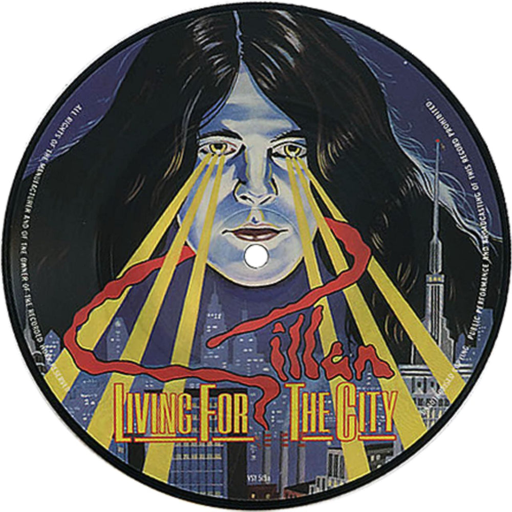 Ian Gillan Living For The City UK 7" vinyl picture disc (7 inch picture disc single) VSY519