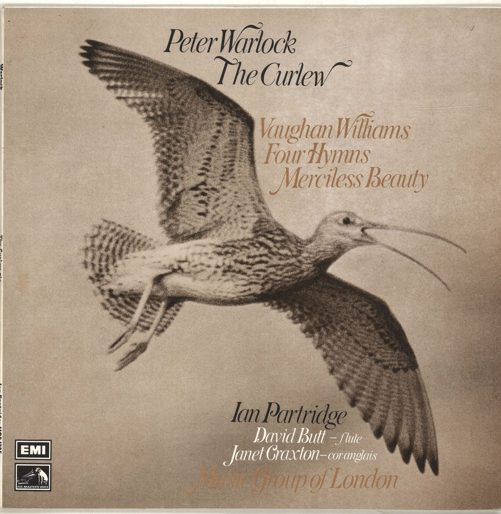 Ian Partridge Warlock: The Curlew / Vaughn Williams: Four Hymns / Merciless Beauty UK vinyl LP album (LP record) HQS1325