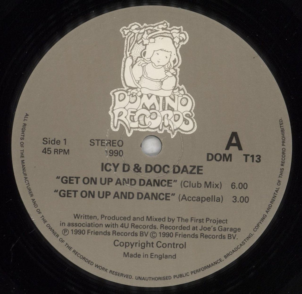 Ice D & Doc Daze Get On Up & Dance UK 12" vinyl single (12 inch record / Maxi-single) 6GJ12GE828830