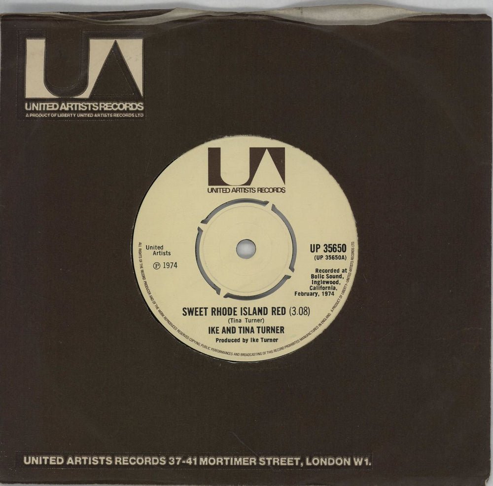 Ike & Tina Turner Sweet Rhode Island Red UK 7" vinyl single (7 inch record / 45) UP35650
