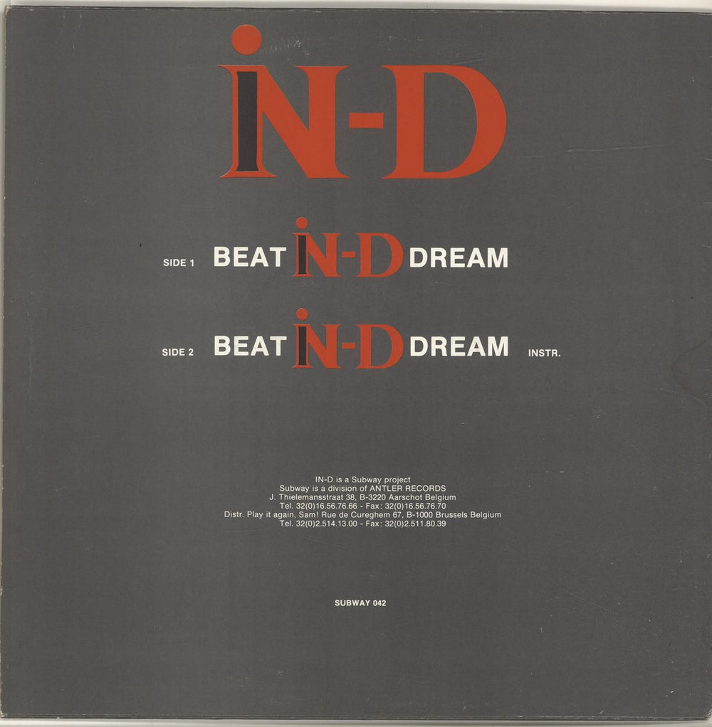 In-D Beat In-D Dream Belgian 12" vinyl single (12 inch record / Maxi-single)