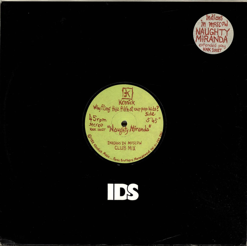 Indians In Moscow Naughty Miranda UK 12" vinyl single (12 inch record / Maxi-single) KNK1002T