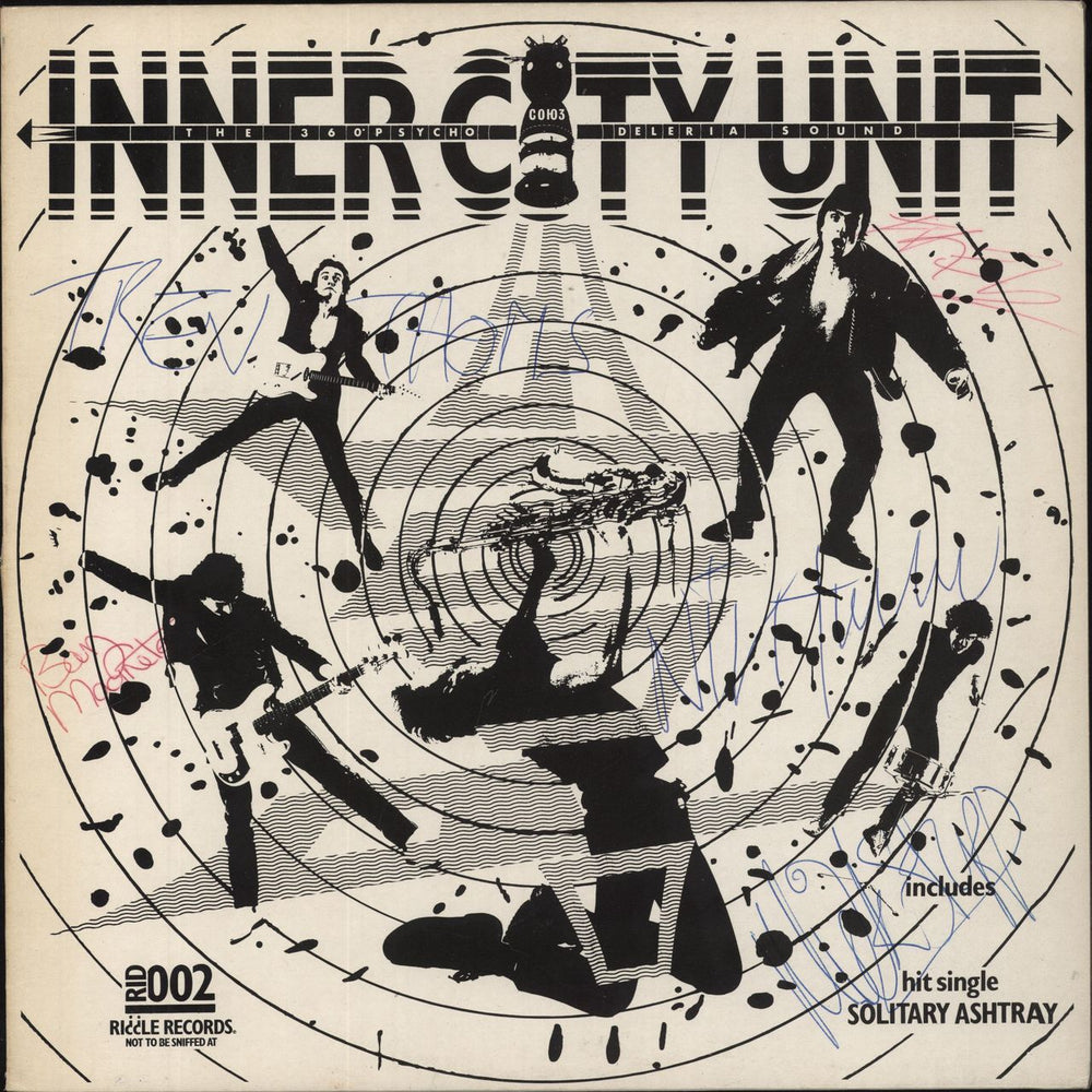 Inner City Unit Pass Out - Fully Signed UK vinyl LP album (LP record) RID002