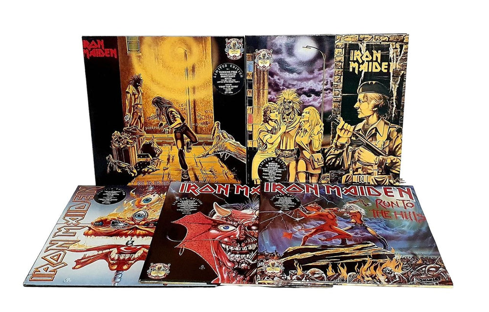 Iron Maiden The First Ten Years Box 1980-1990 - Stickered Sleeves - EX UK Vinyl Box Set IROVXTH227714