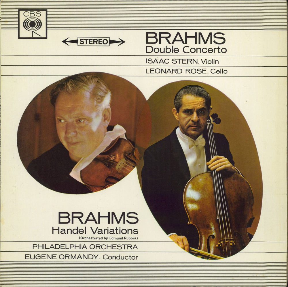 Isaac Stern Brahms: Double Concerto / Handel Variations UK vinyl LP album (LP record) SBRG72295