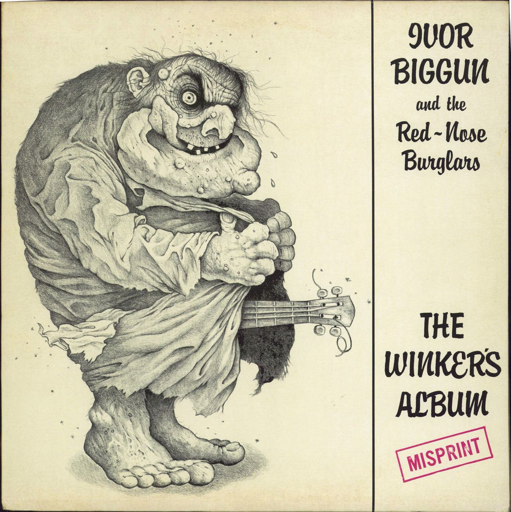 Ivor Biggun The Winkers Album (Misprint) + Greeting card UK vinyl LP album (LP record) BOPA1