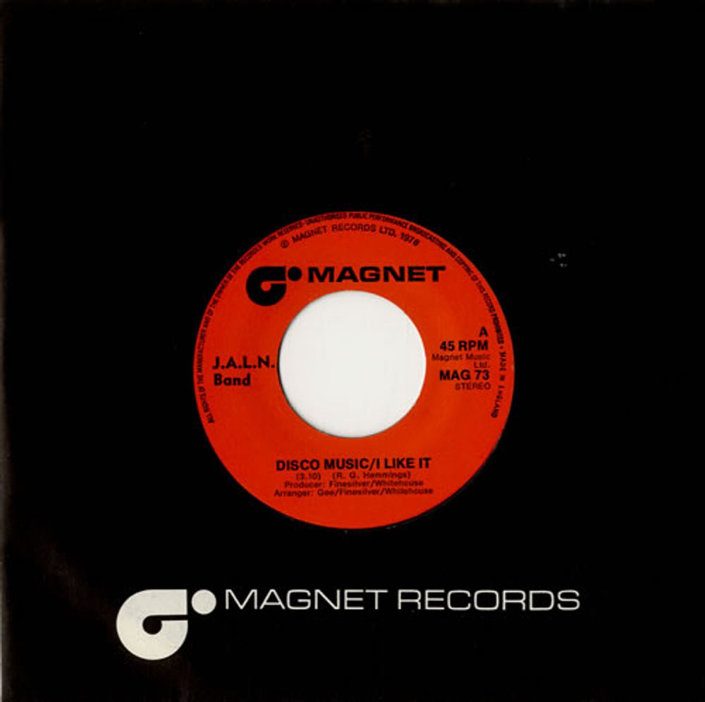 J.A.L.N. Band Disco Music / I Like It - Wide UK 7" vinyl single (7 inch record / 45) MAG73