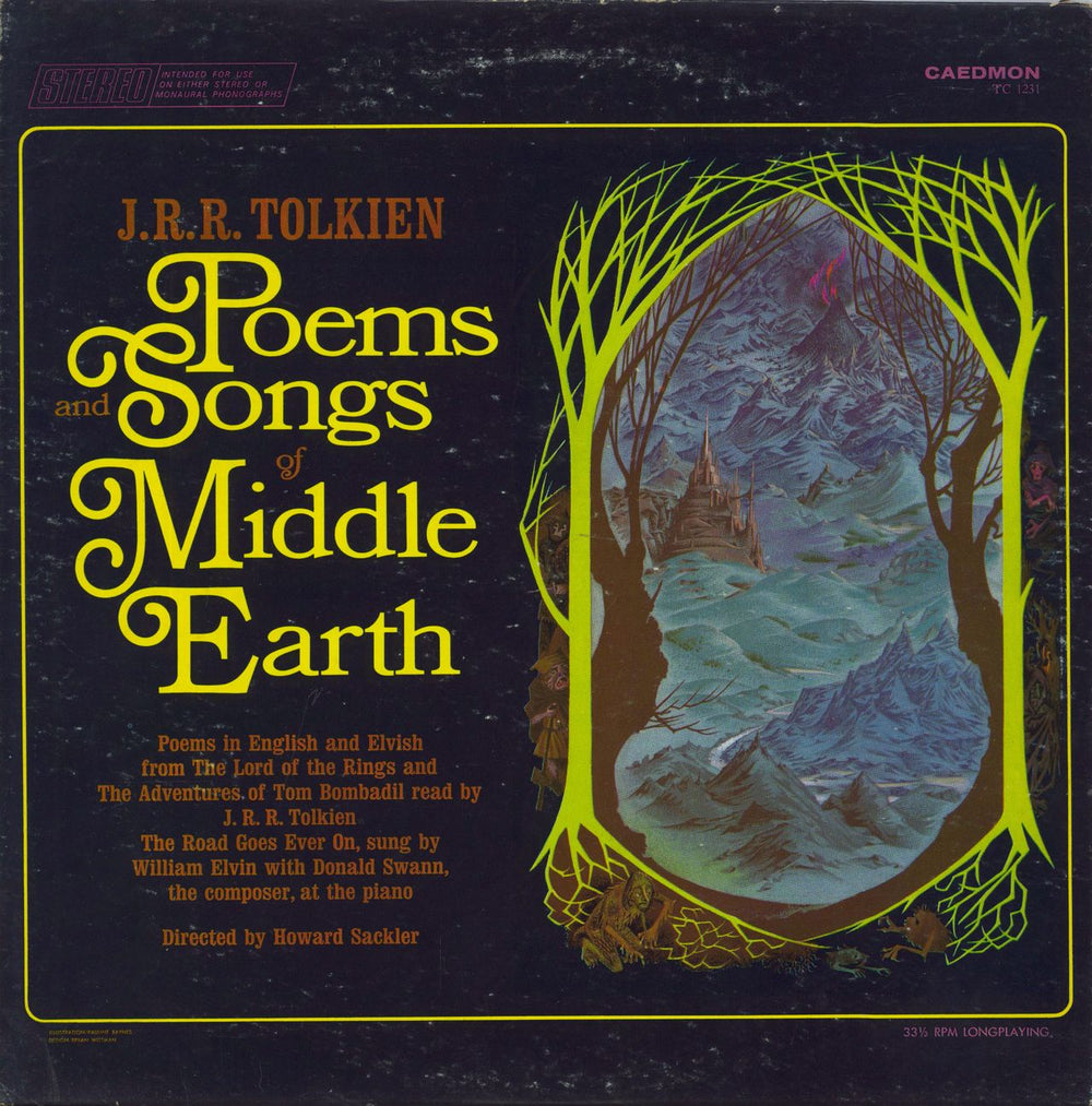 J.R.R. Tolkien Poems & Songs Of Middle Earth-VG sleeve US vinyl LP album (LP record) TC1231