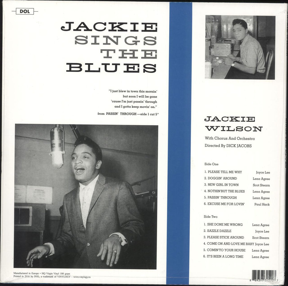 Jackie Wilson Jackie Sings The Blues - 180gm Vinyl - Sealed Russian vinyl LP album (LP record) 889397315207
