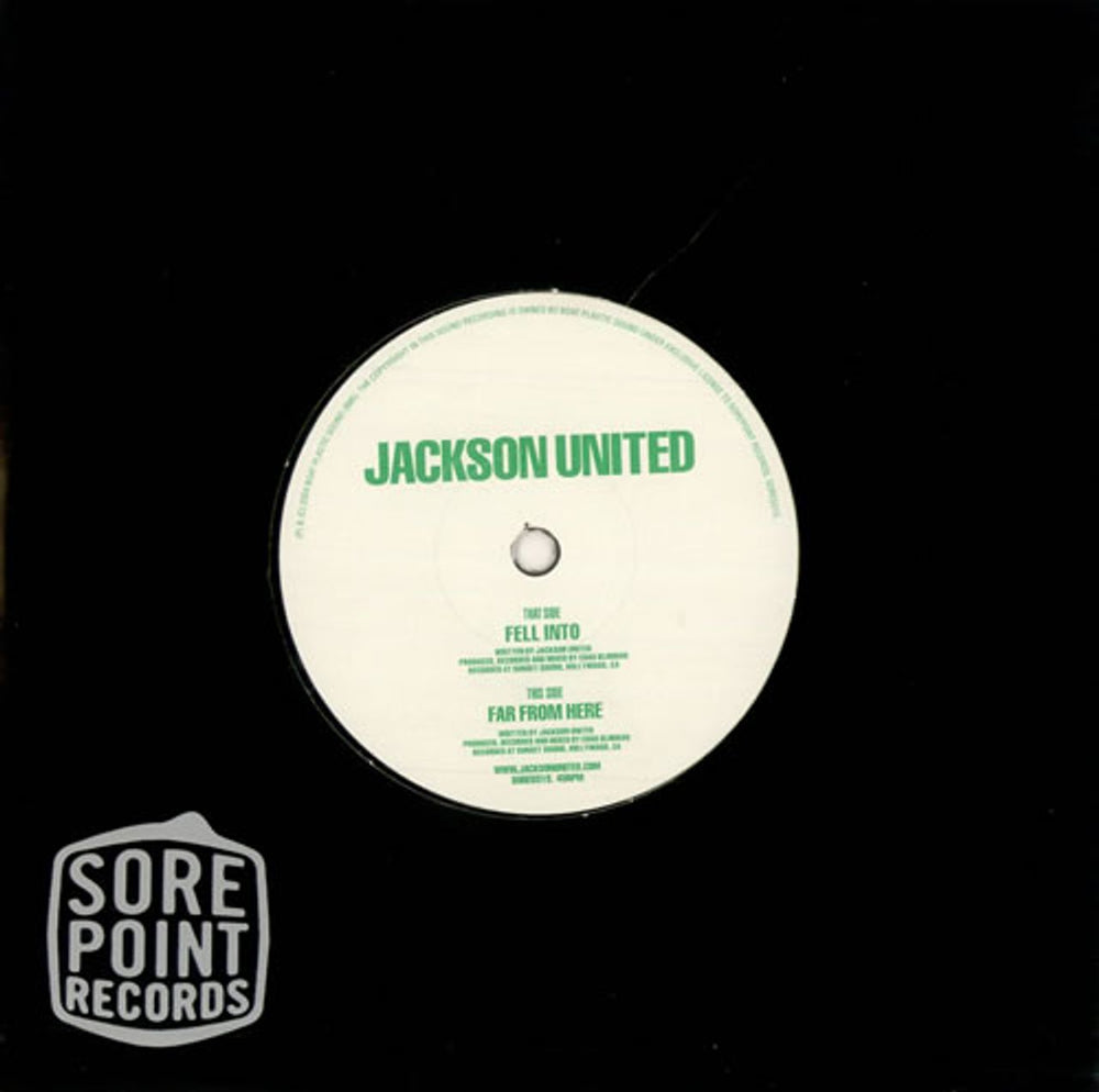 Jackson United Fell Into UK 7" vinyl single (7 inch record / 45) SORE031S