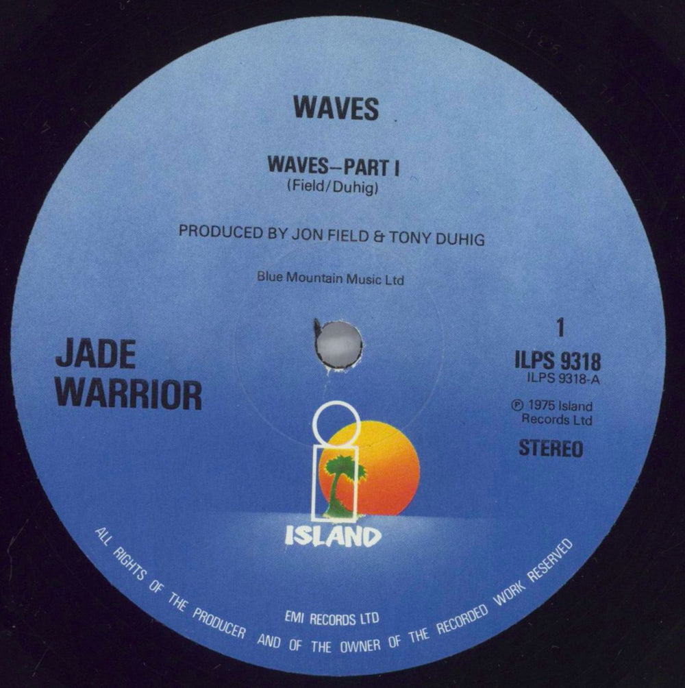 Jade Warrior Waves + inner UK vinyl LP album (LP record) JADLPWA827425