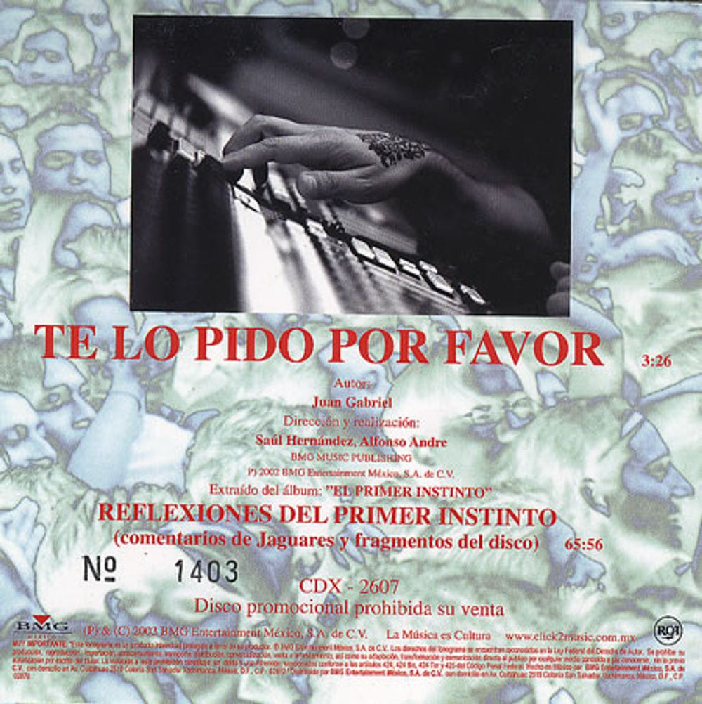 Jaguares Te Lo Pido POr Favor Mexican Promo CD single (CD5 / 5") JGUC5TE239534