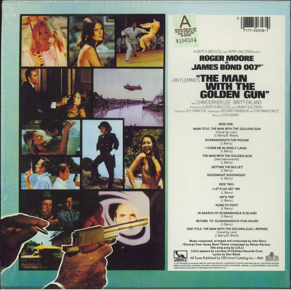 James Bond The Man With The Golden Gun - Shrink US vinyl LP album (LP record) 077775035810