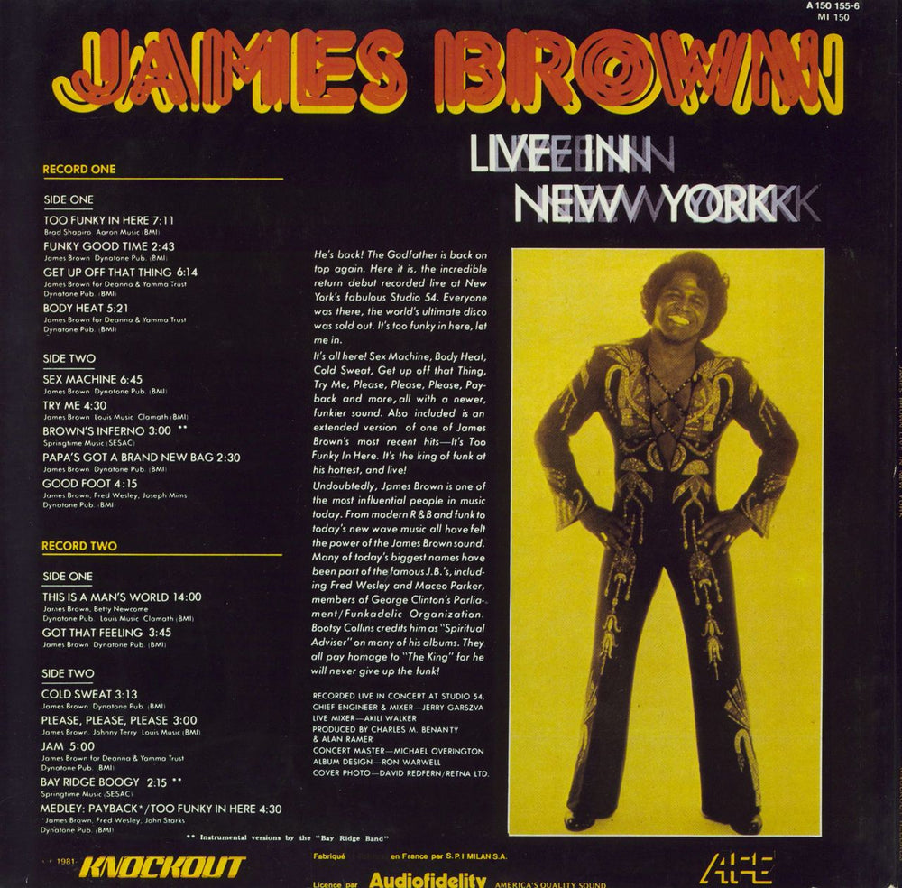 James Brown Live In New York French 2-LP vinyl record set (Double LP Album)