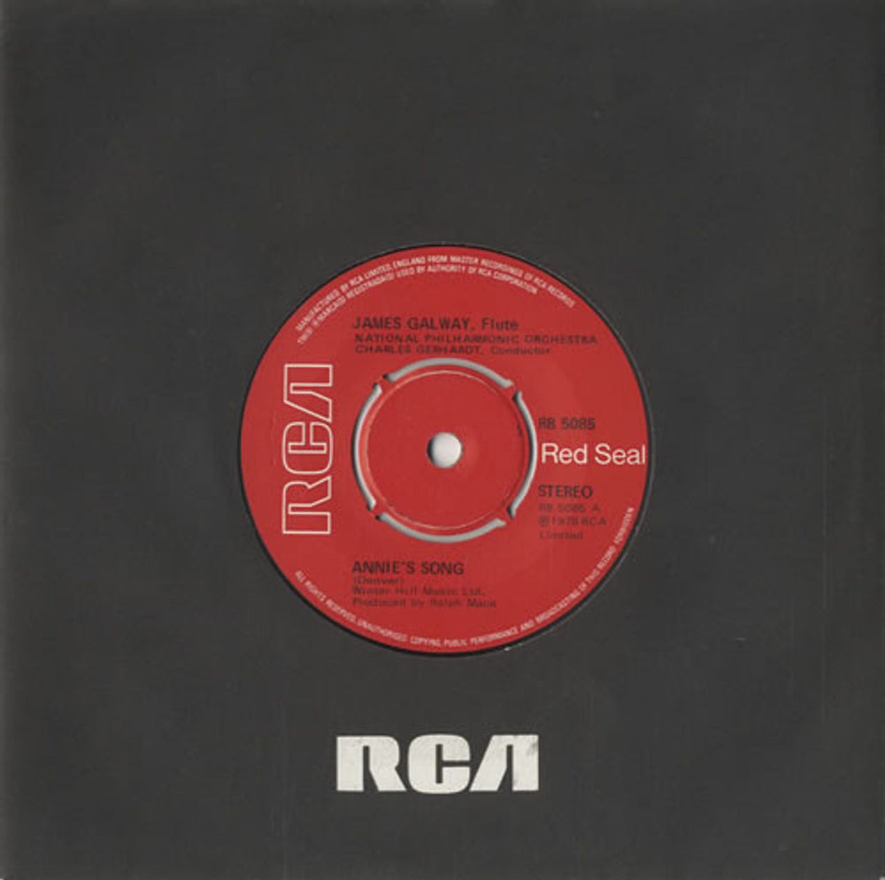 James Galway Annie's Song - 4pr UK 7" vinyl single (7 inch record / 45) RB5085