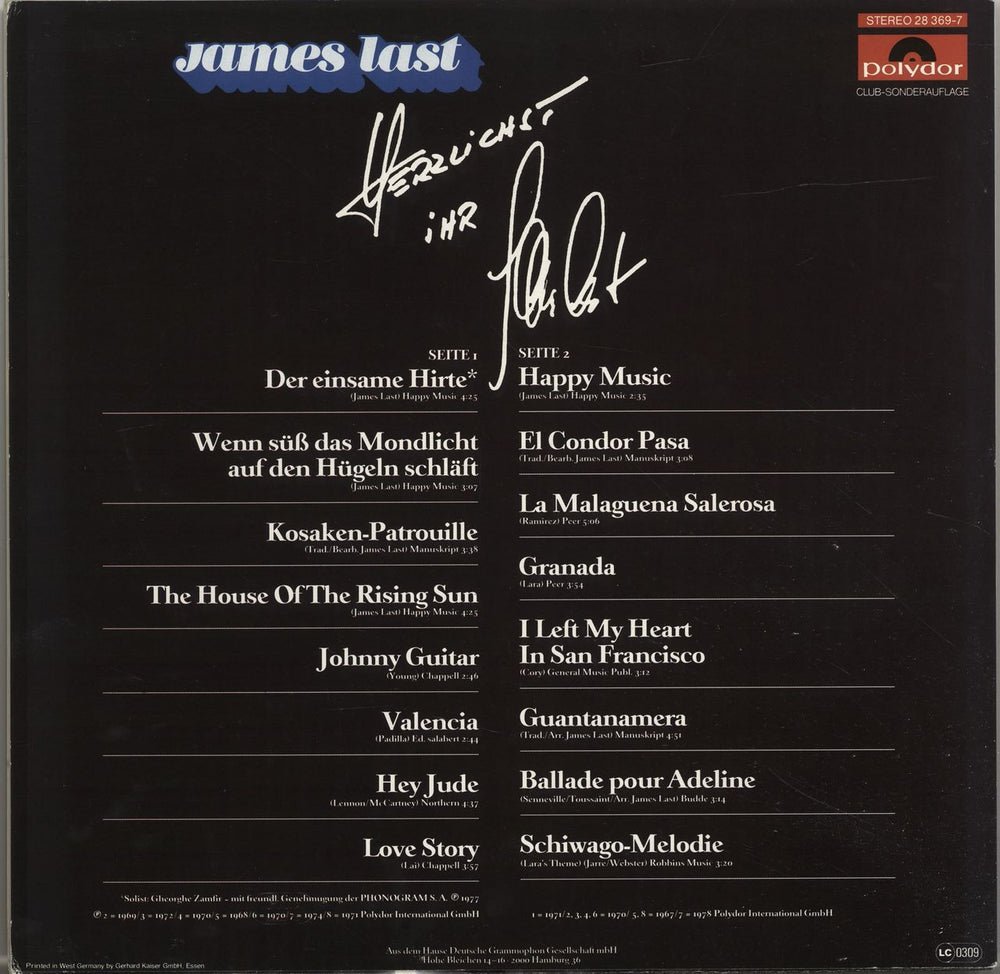 James Last Herzlichst Ihr James Last German vinyl LP album (LP record)