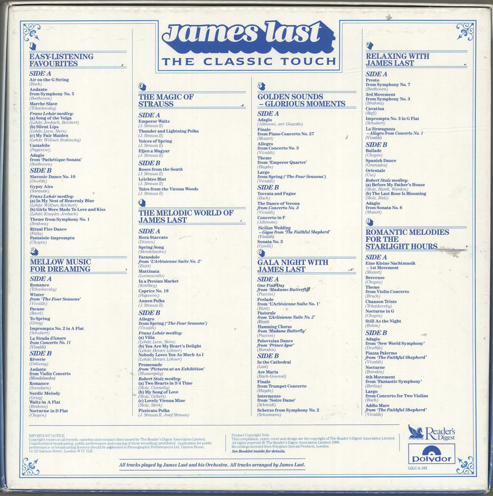 James Last The Classic Touch UK Vinyl Box Set JLSVXTH692330