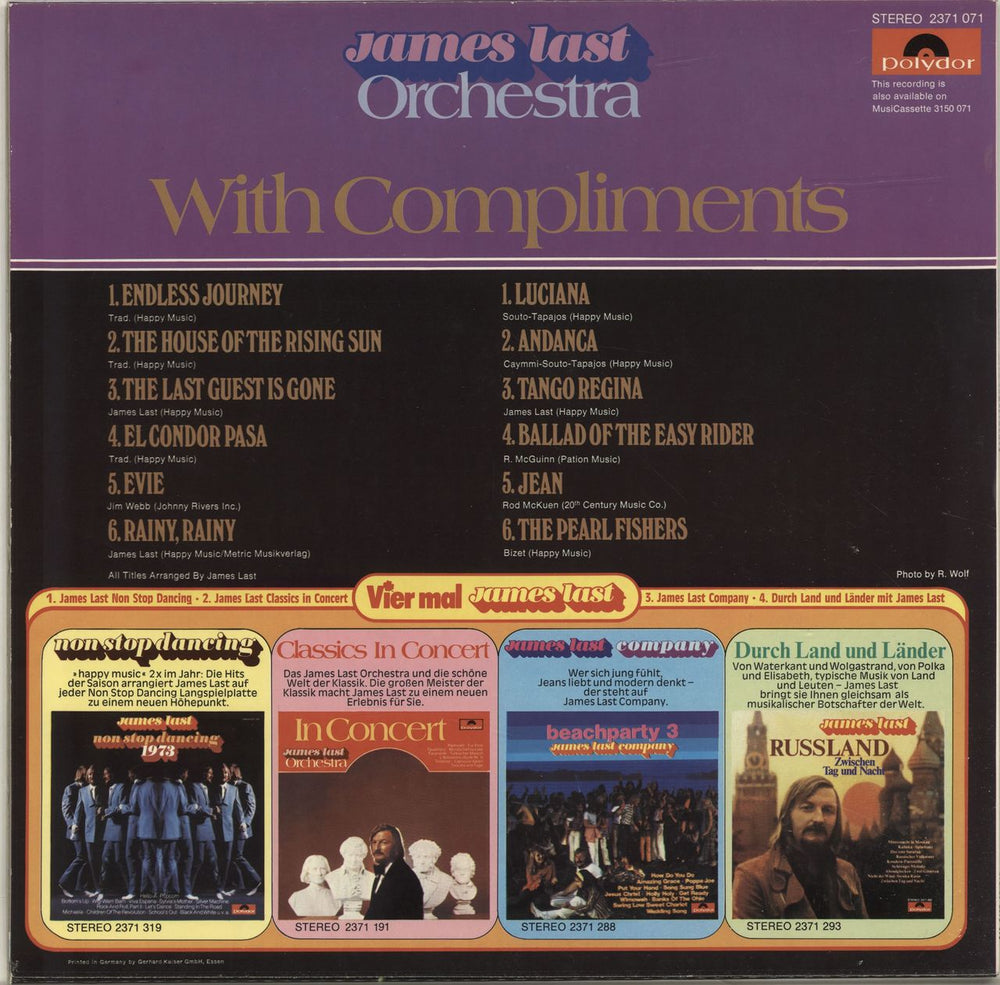 James Last With Compliments UK vinyl LP album (LP record)