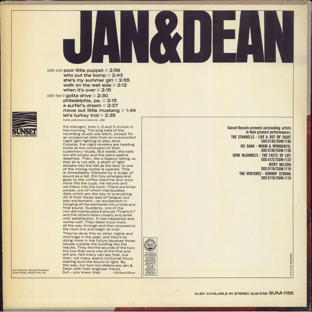 Jan & Dean Jan & Dean US vinyl LP album (LP record)