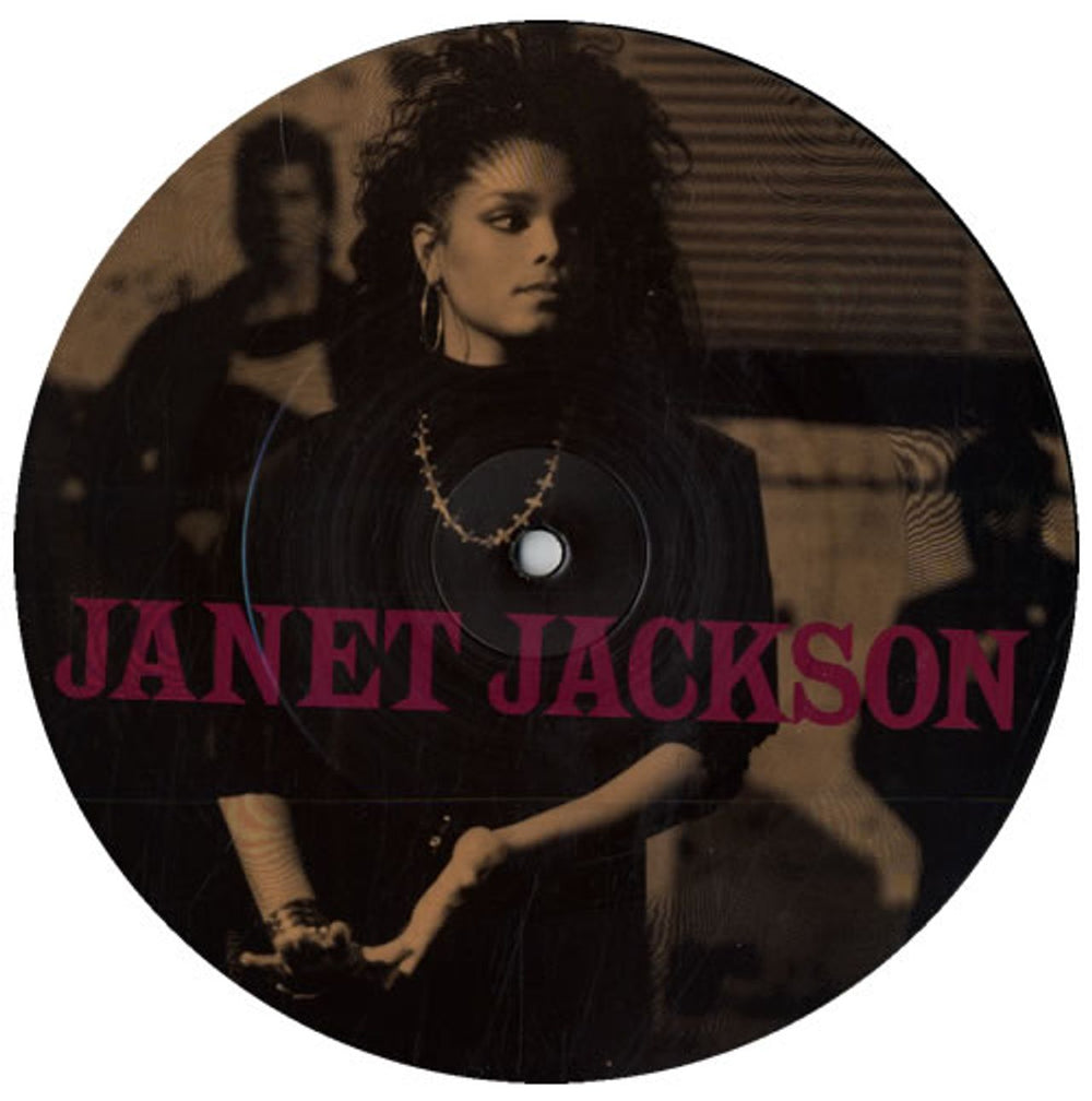 Janet Jackson Let's Wait Awhile UK 7" vinyl picture disc (7 inch picture disc single) USAP601