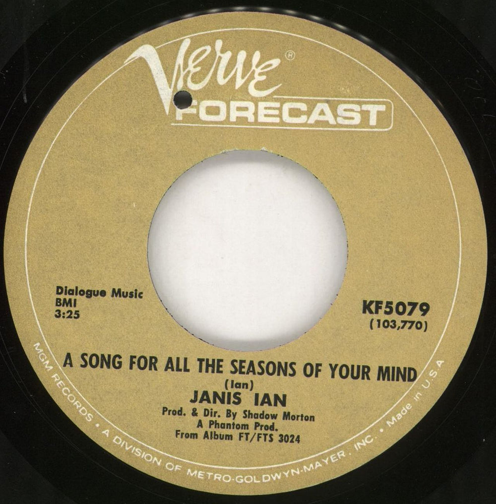 Janis Ian A Song For All The Seasons Of Your Mind US 7" vinyl single (7 inch record / 45) J-I07AS712166