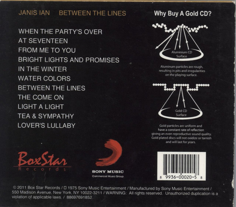 Janis Ian Between The Lines US CD album (CDLP)