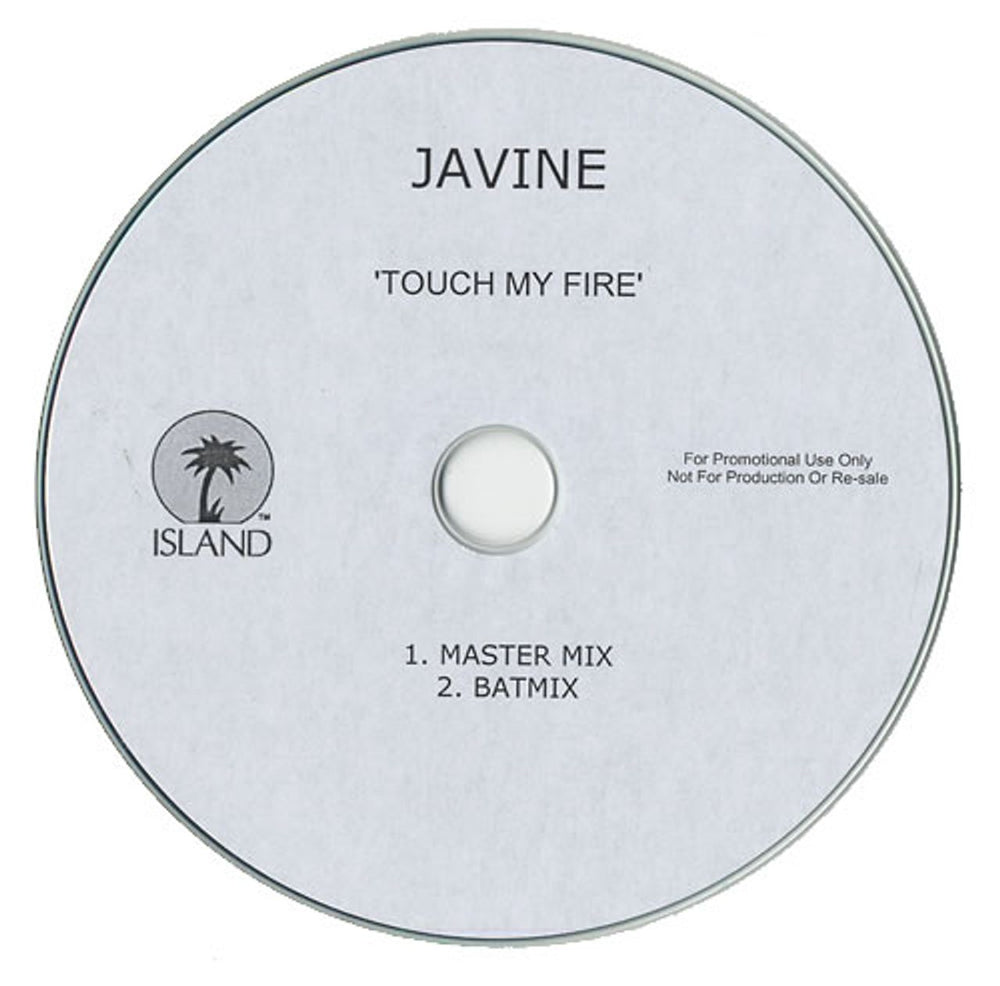 Javine Touch My Fire UK Promo CD-R acetate CD-R ACETATE