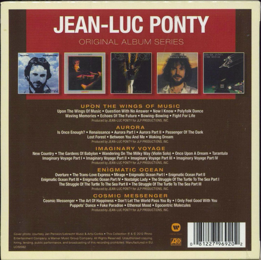 Jean-Luc Ponty Original Album Series - Sealed UK 5-CD album set 081227969202