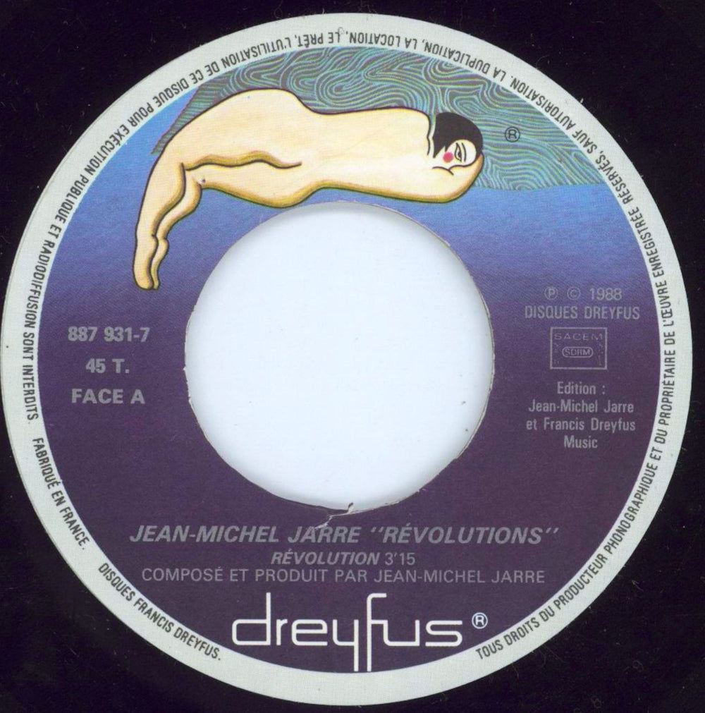 Jean-Michel Jarre Revolutions French Promo 7" vinyl single (7 inch record / 45) JMJ07RE811599