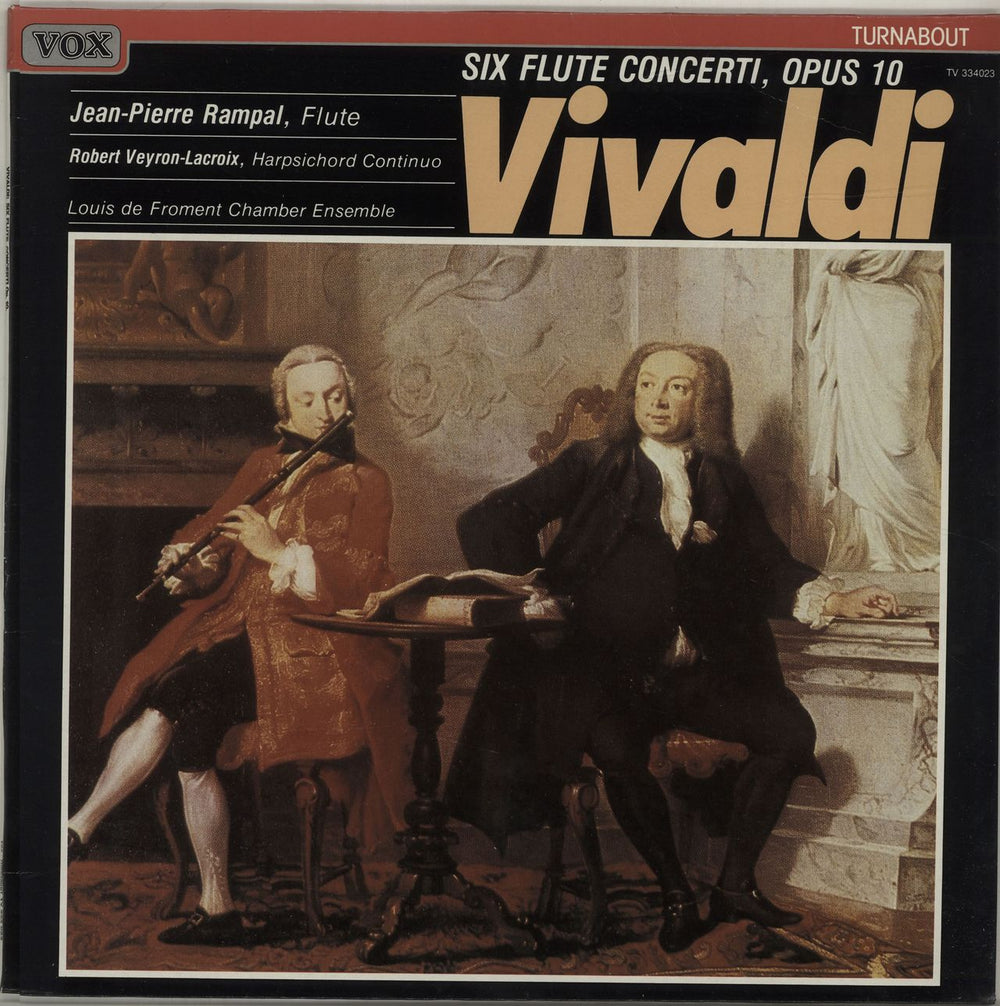 Jean-Pierre Rampal Vivaldi: Six Flute Concerti, Opus 10 Dutch vinyl LP album (LP record) TV334023