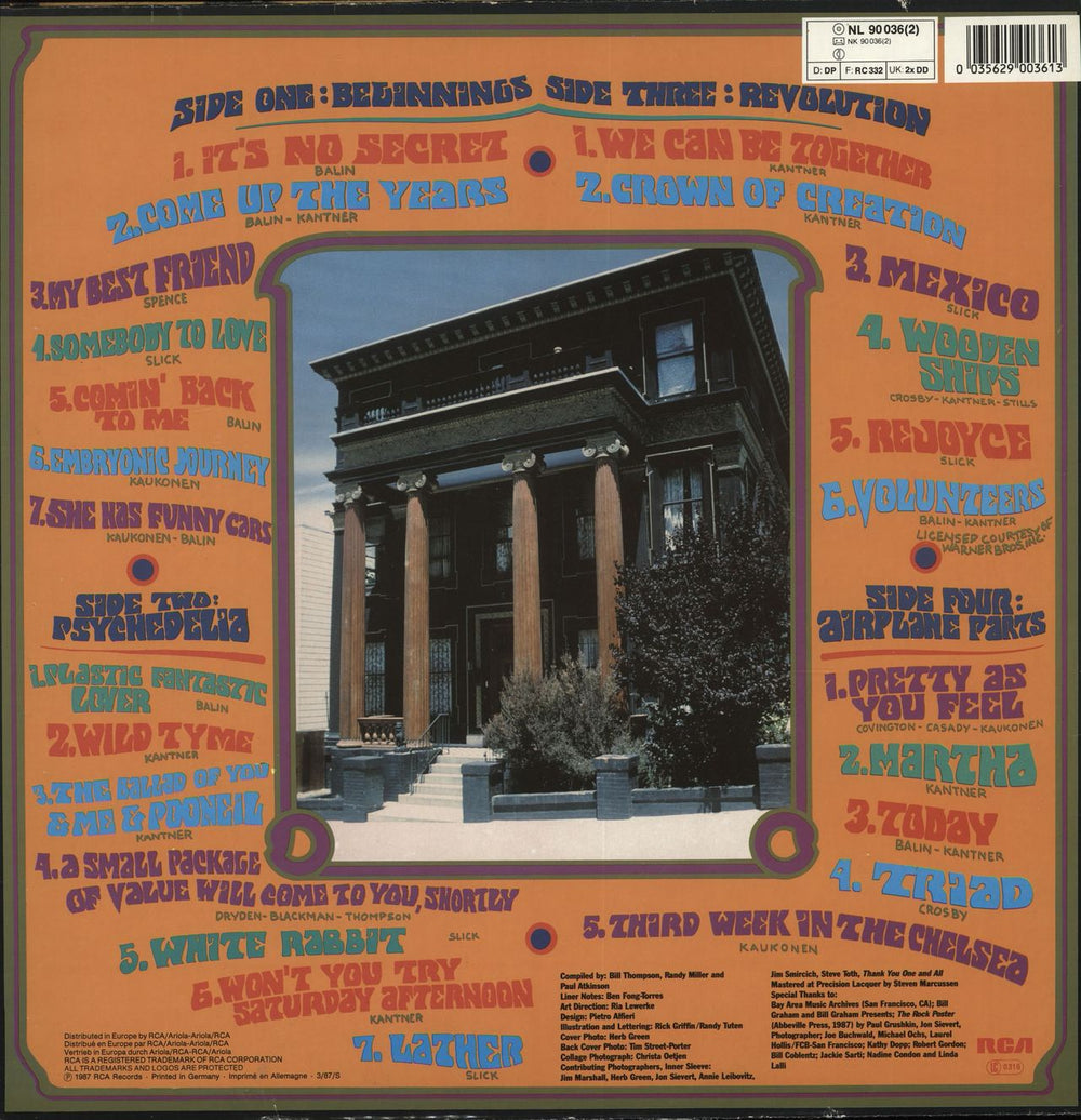 Jefferson Airplane 2400 Fulton Street - EX German 2-LP vinyl record set (Double LP Album) 035629003613