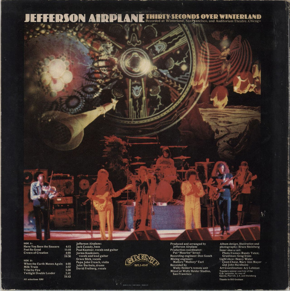 Jefferson Airplane Thirty Seconds Over Winterland Italian vinyl LP album (LP record) JEFLPTH665232