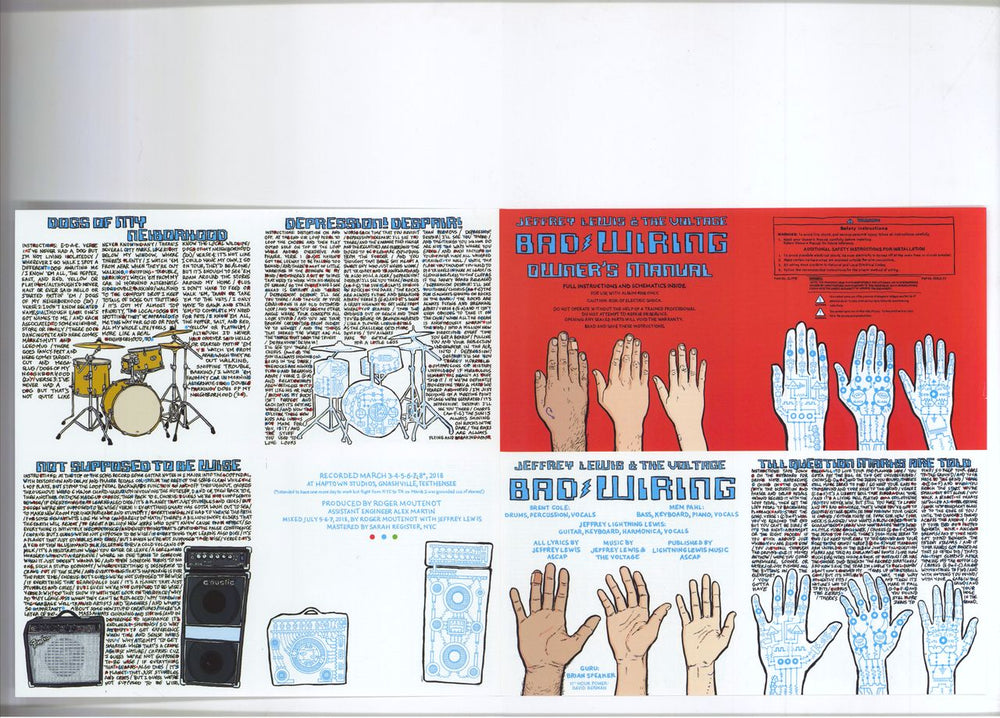 Jeffrey Lewis Bad Wiring - Pale Blue Vinyl + Bonus 7" + Numbered UK vinyl LP album (LP record) Deleted