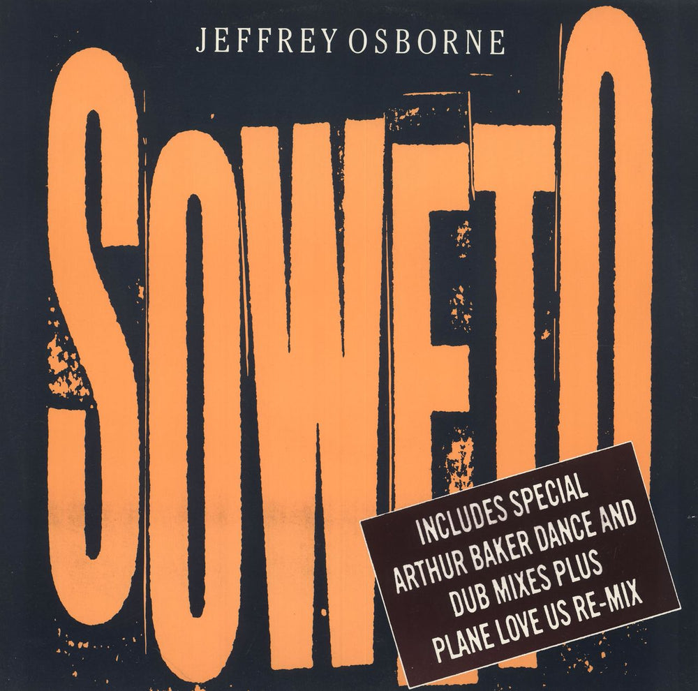 Jeffrey Osborne Soweto UK 12" vinyl single (12 inch record / Maxi-single) AMY334