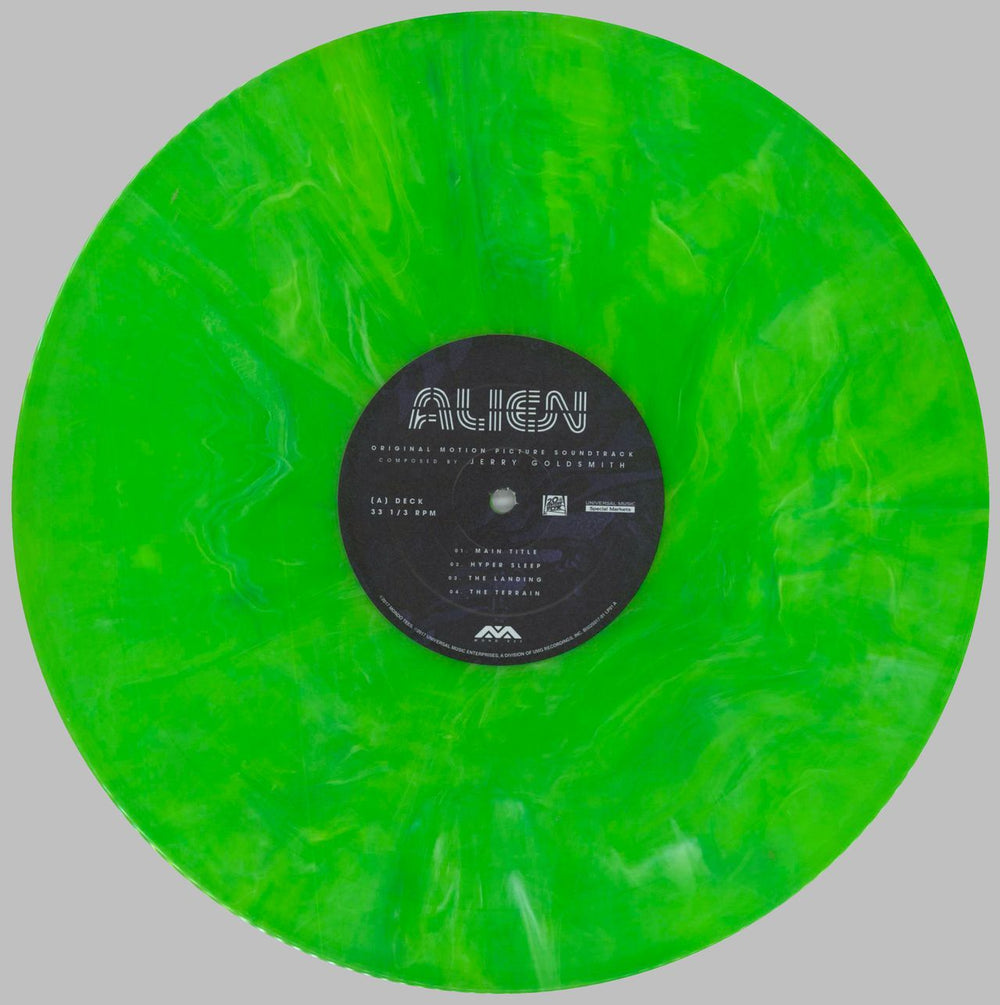 Jerry Goldsmith Alien - Green Marbled Vinyl US 2-LP vinyl record set (Double LP Album) J-02LAL822697