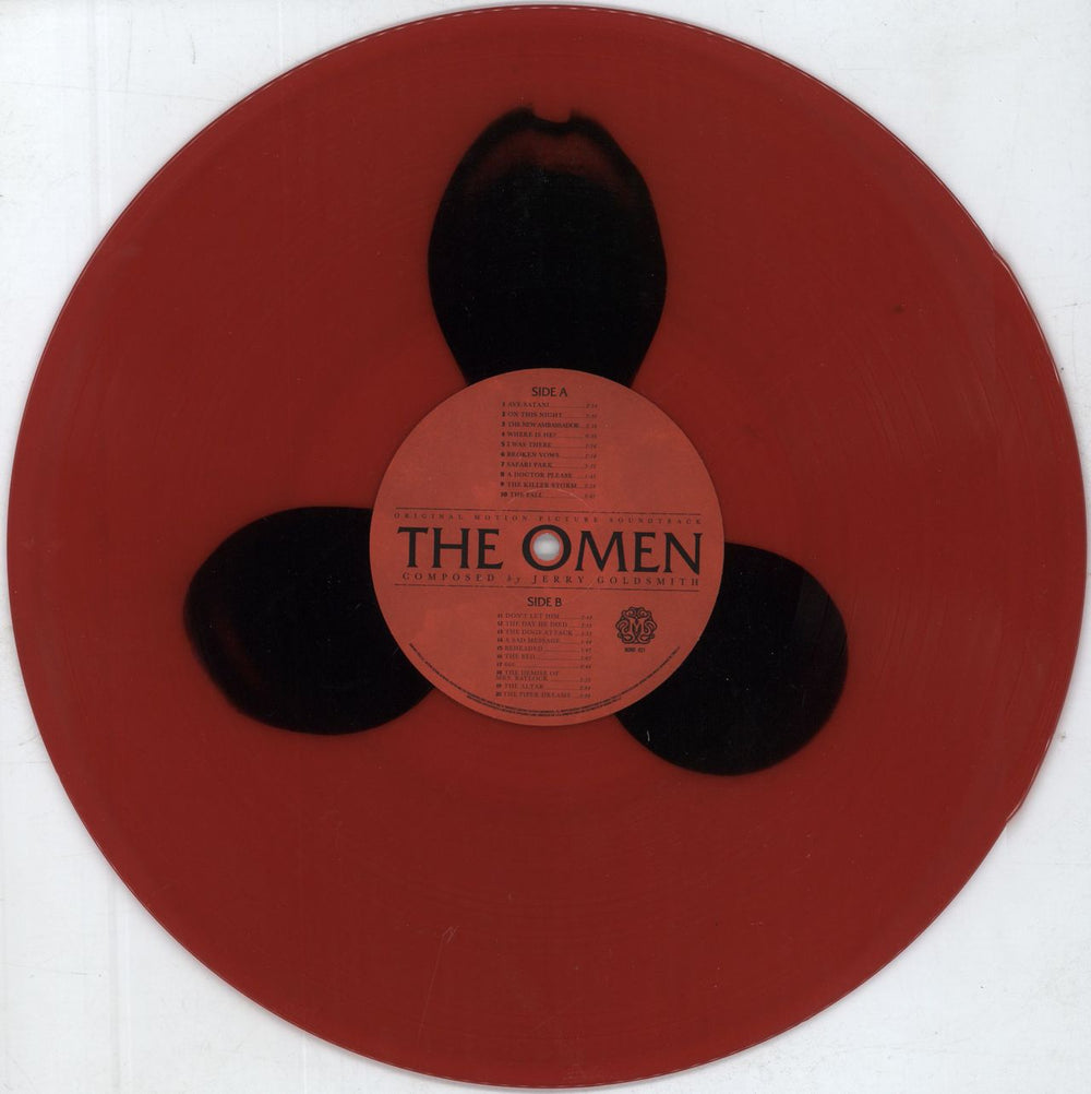 Jerry Goldsmith The Omen - Red & Black Spot Vinyl + Shrink US vinyl LP album (LP record) J-0LPTH812629