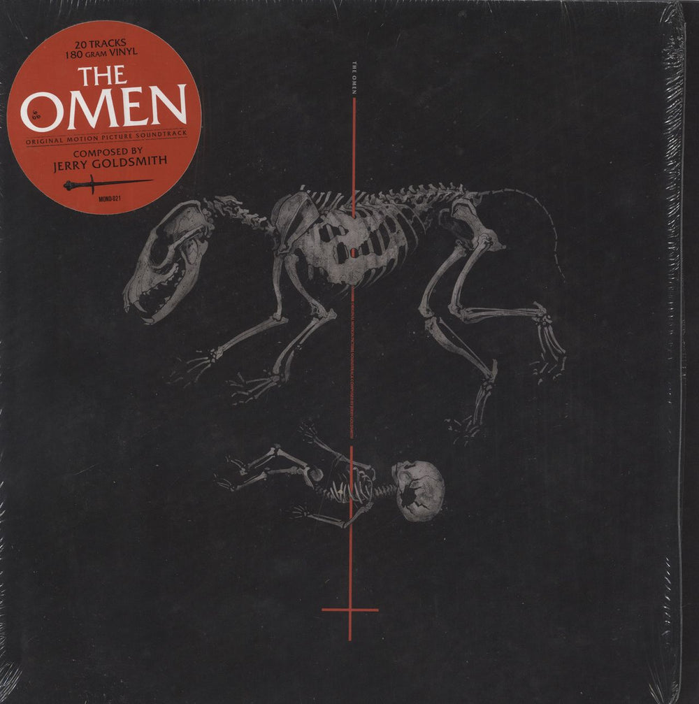 Jerry Goldsmith The Omen - Red & Black Spot Vinyl + Shrink US vinyl LP album (LP record) MOND-021