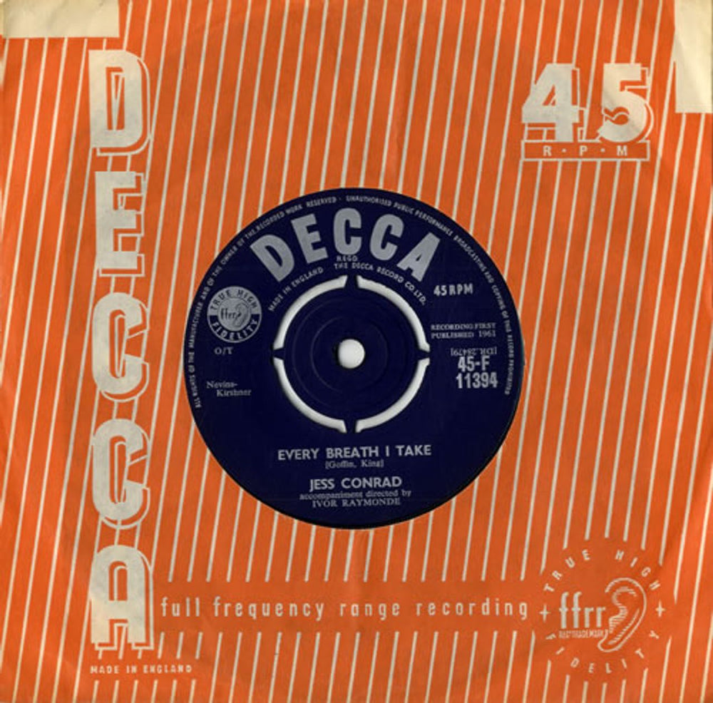 Jess Conrad Every Breath I Take UK 7" vinyl single (7 inch record / 45) 45-F11394