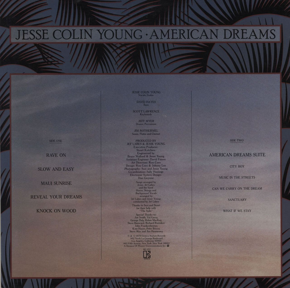 Jesse Colin Young American Dreams US Promo vinyl LP album (LP record)