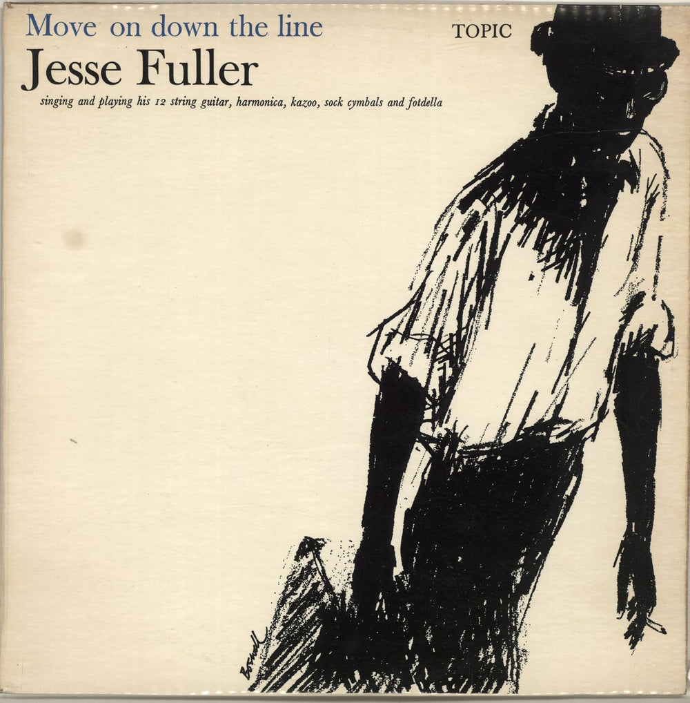 Jesse Fuller Move On Down The Line - 2nd UK vinyl LP album (LP record) 12T134