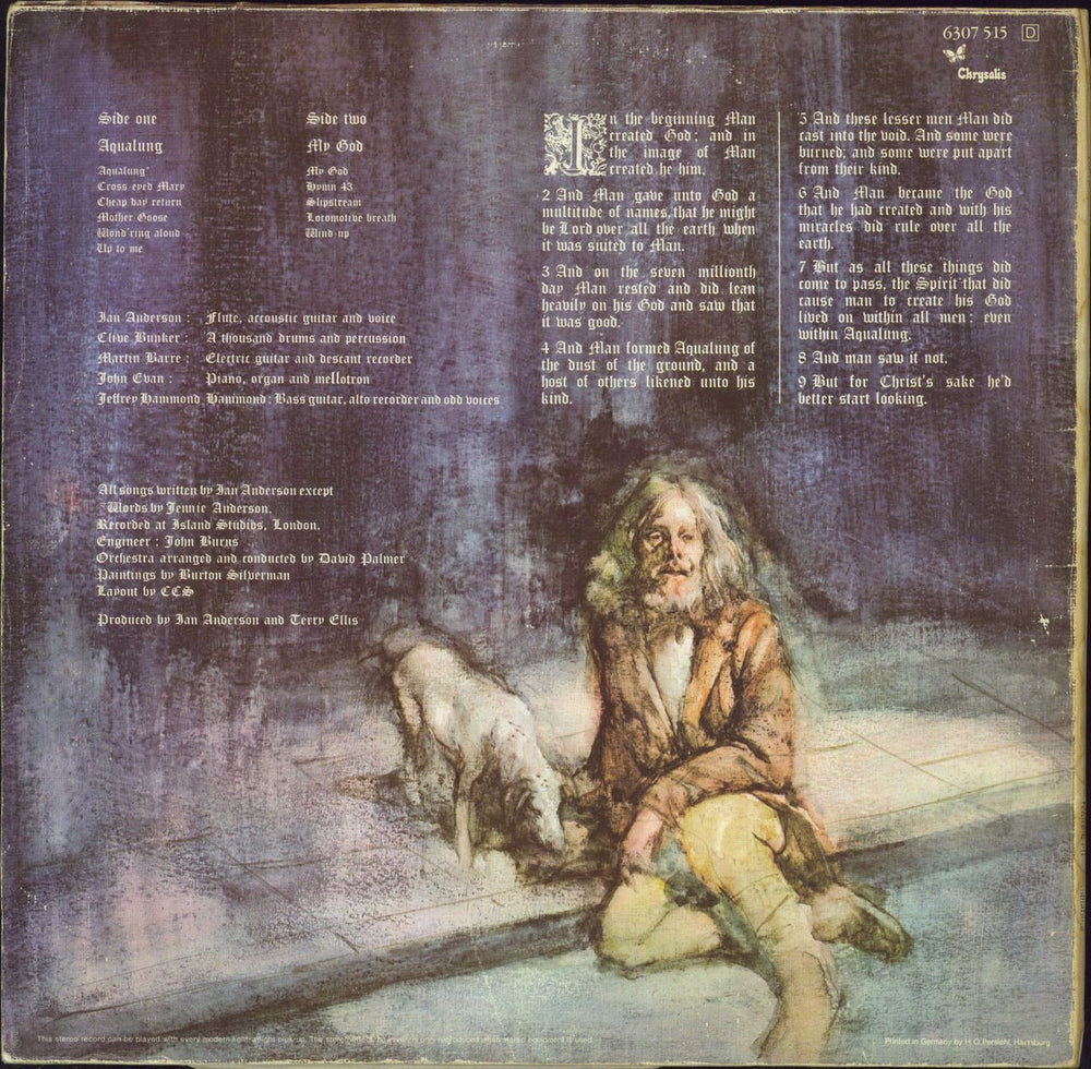 Jethro Tull Aqualung German vinyl LP album (LP record)